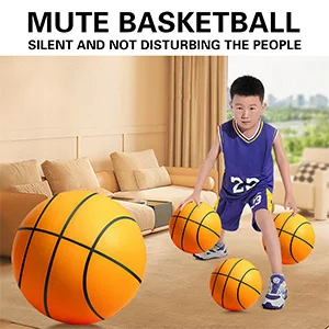 Indoor Quiet Training Ball High-Resilience Safe Soft Pu Foam Size 7 Dunk Quiet Ball  29.5 Silent Basketball
