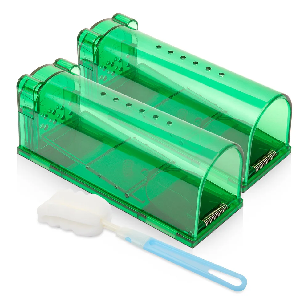 Household Smart Humane Mouse Trap plastic Catcher No Kill Live Catch Release Rodent Cage Double MouseTrap