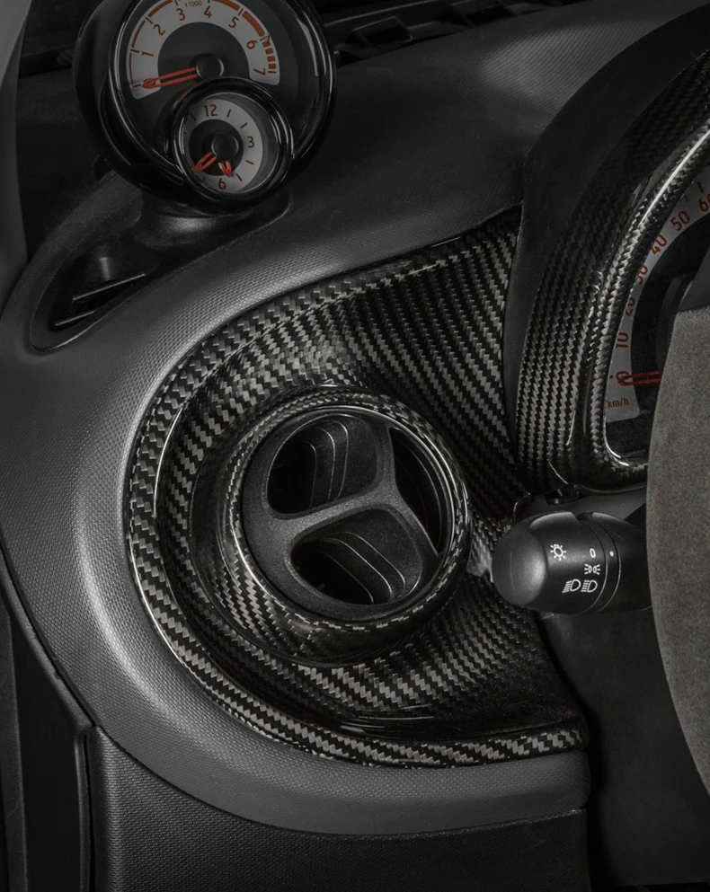Carbon Fiber Dashboard Central Control Panel  For Smart 453 Fortwo Forfour Carbon Fiber Interior Accessories