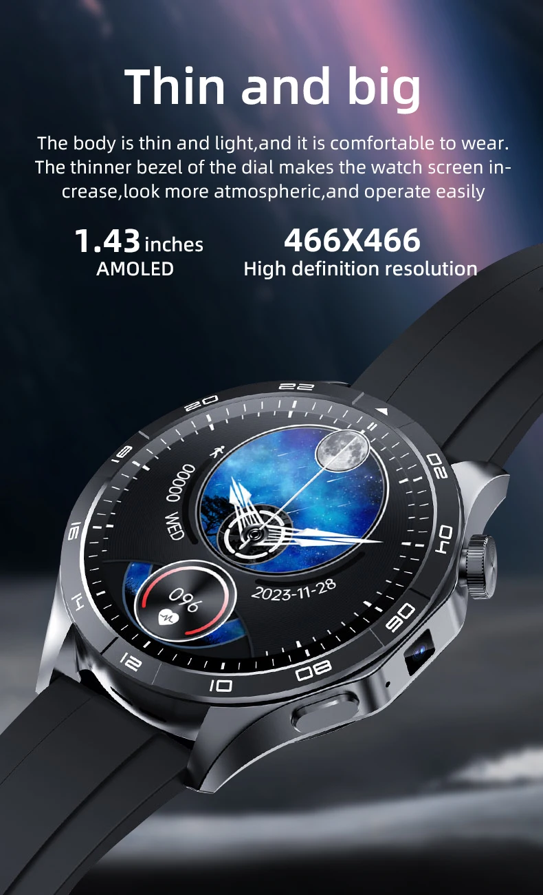 4G Android Watch AMOLED 750mAh 2g+16g GPS Navigation Wifi Positioning Waterproof 4G Camera Sim Card For Men Android Smart Watch