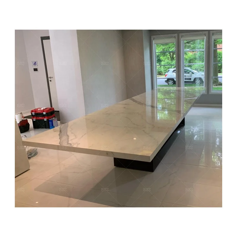 Factory Price Amazing 10 Person Exclusive Marble Like Quartz Top Office Modern Meeting Room Table Set