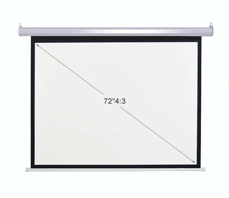72 дюймов 4:3 проектор для домашнего кинотеатра Алюминиевый Электрический проекционный экран с электроприводом в потолок проекционный экран