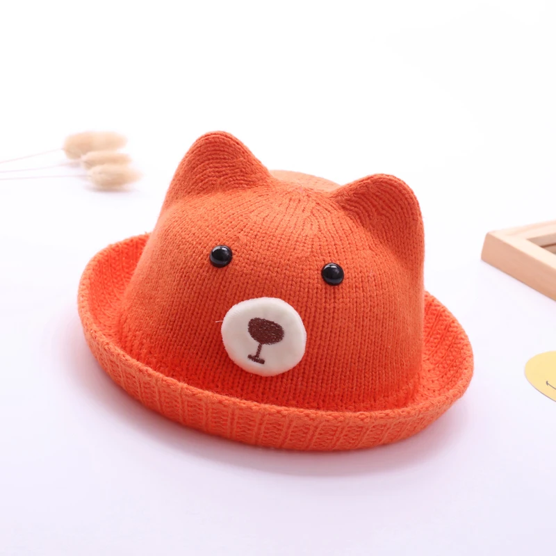 New styles on the new autumn and winter models in stock knitted beautiful bear hat fisherman hat