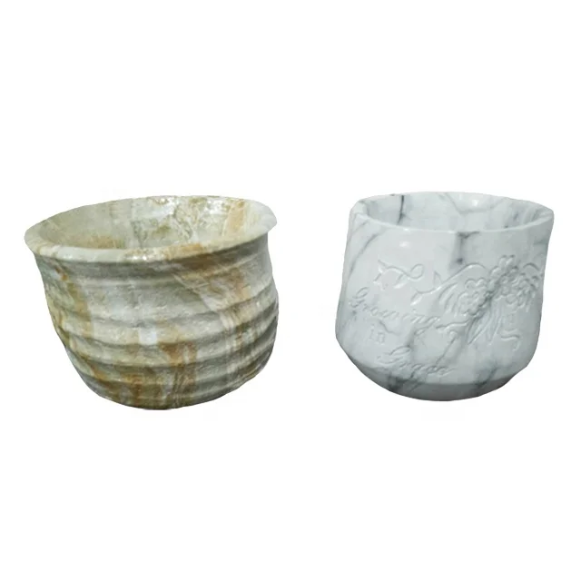 Ceramic pot looks like marble jar