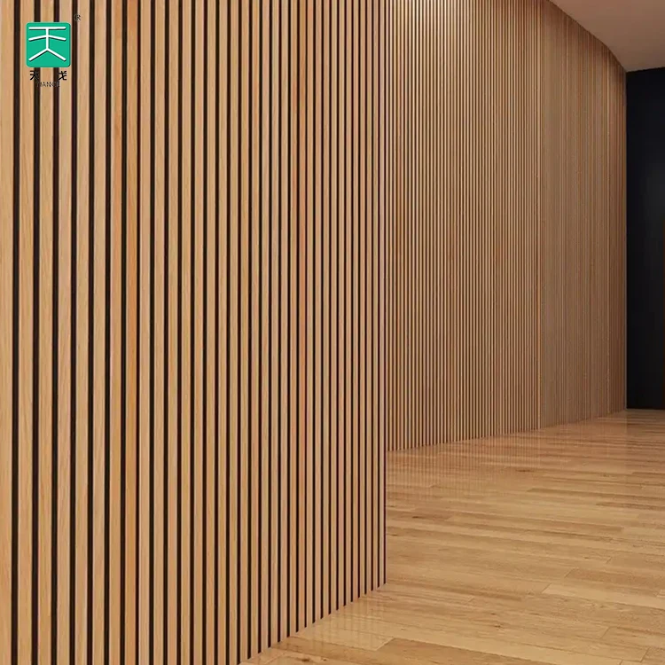 TianGe Akupanel Diffusion Wooden Veneer 3 Sided Sound Proof Ceiling Adhesive 25Mm Acoustic Panel