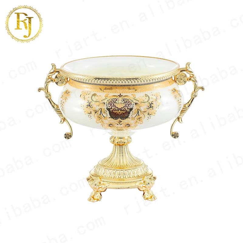Uzbek Kazak Skidki Fruit Bowl European Porcelain Dinner Sets Idishlar Glass Gold Pattern Chinni Posuda Dinnerware Sets