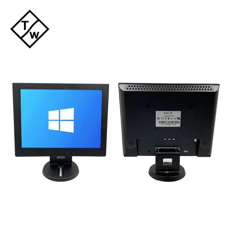 L1201 Black White Color Wall Mount Desktop 12 inch 12.1 inch TFT LCD Monitor 5V Power