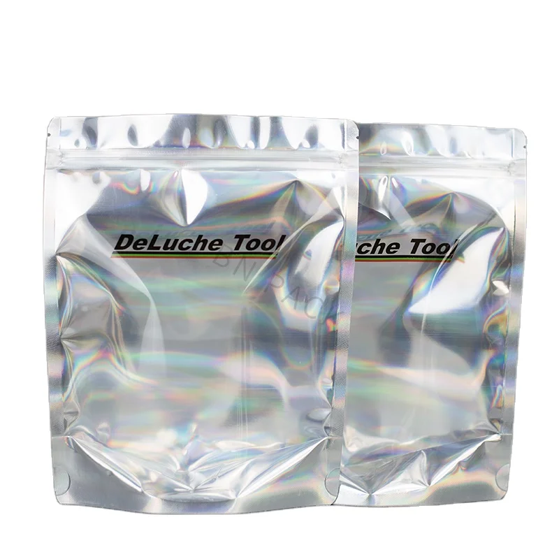 Custom Logo Zip Lock Resealable Smell Proof Aluminum Foil Edible  zip lock plastic packaging mylar hologram pet  bags