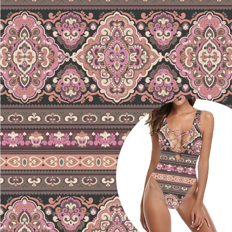 swimwear activewear sportswear spandex african stripe recycle poly spandex digital printing fabric