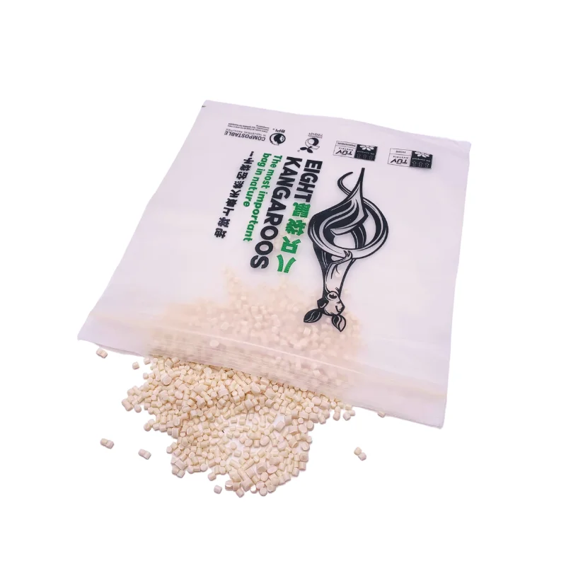 Оптовая продажа, 100% биоразлагаемый кукурузный крахмал PBAT Eight Kangaroos, многоразовый упаковочный пакет для продуктов