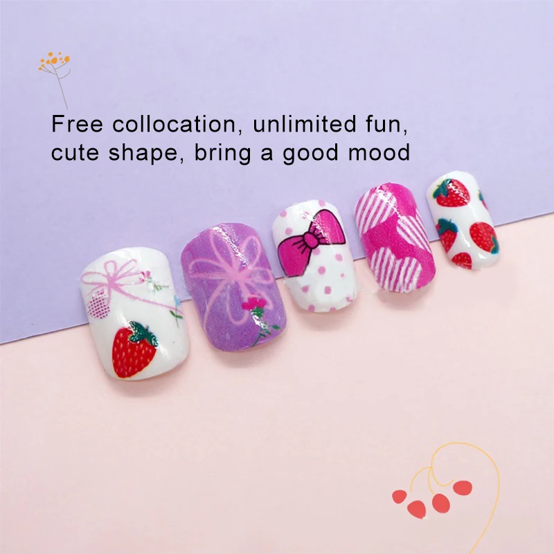 High Quality Kids Nail Art Decorations Impressed Artificial Fingernails Magic Press On Nails