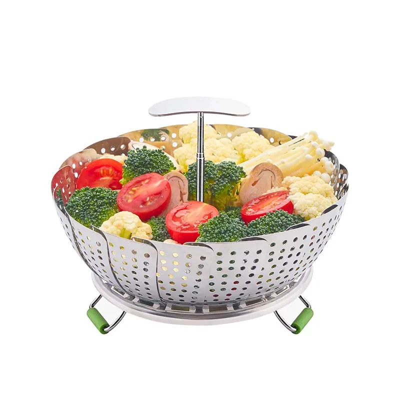 Kitchen tools small kitchen appliances Stainless Steel Retractable Folding Steaming Tray Steamer basket