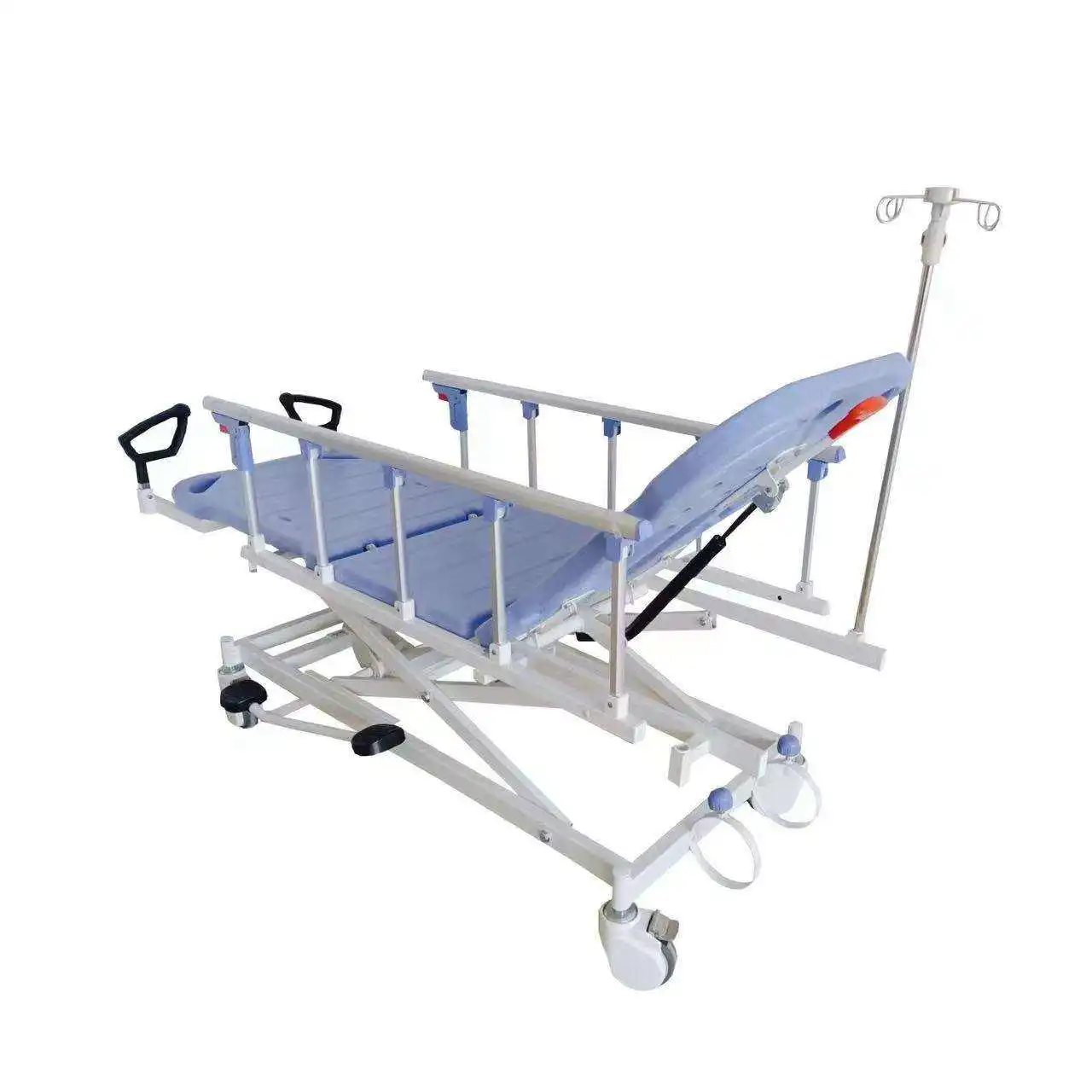 Hot sale bule color medical hydraulic emergency transport patient stretcher transfer hospital ambulance trolley bed