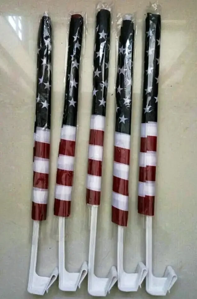 Huiyi Promotional Usa Car Flag 100D Polyester 30X45Cm Car Flag With Pole Black