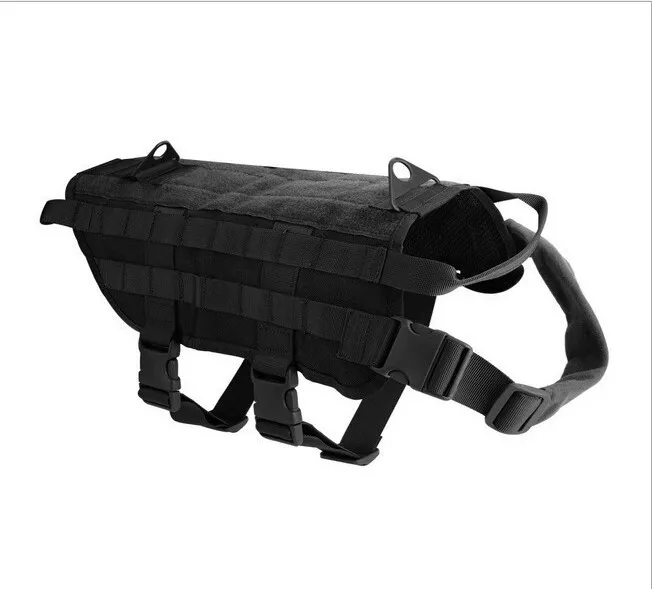  Nylon tactical dog vest Military waterproof back clip traction rope Training big K9 chest