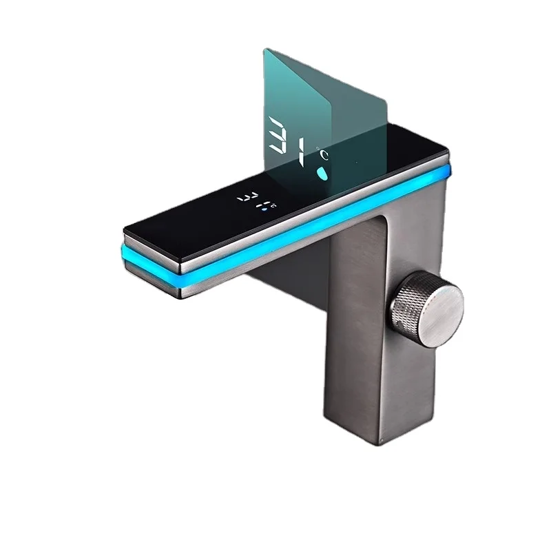 Новый гидроэнергетический объемный свет с цифровым дисплеем, светодиодный смеситель для умывальника