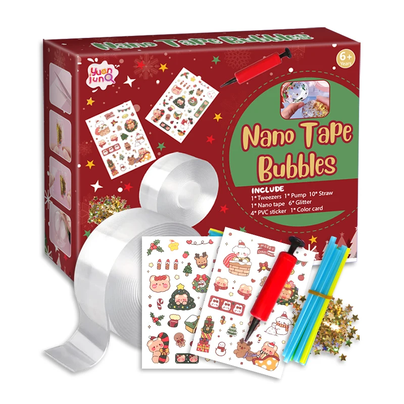 New Colorful Nano Double Sided Tape Kids Squeeze Toy Nano Tape Balloon Bubble Making Kit