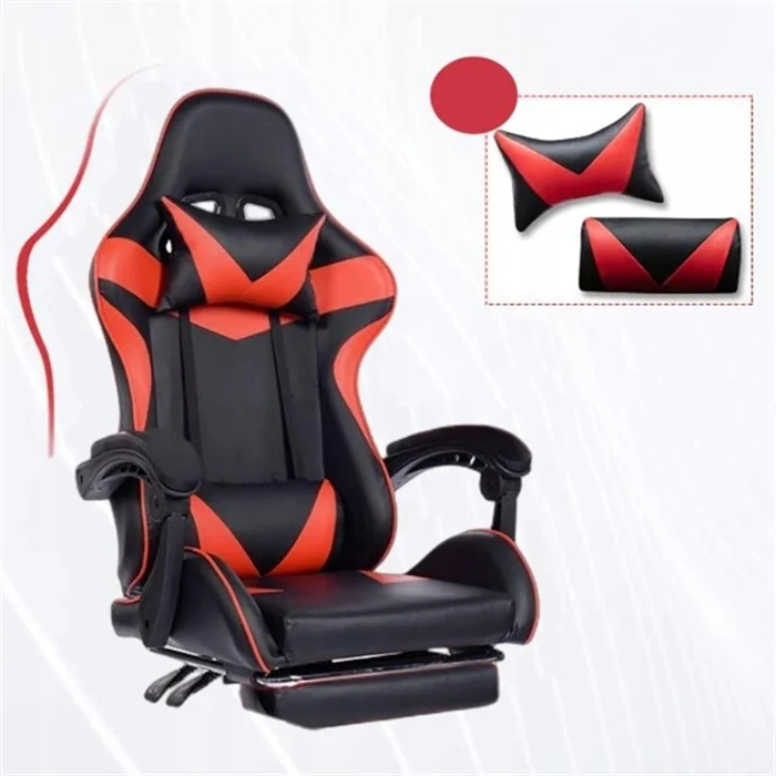 Wholesale Height Adjustable PU Leather Gaming Chair with Lifting Speaker Massaging Feature Gamer Computer Chair with Footrest
