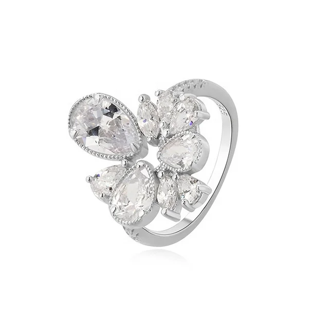 Wholesale 925 Sterling Silver Jewelry Zircon Stone Silver Ring