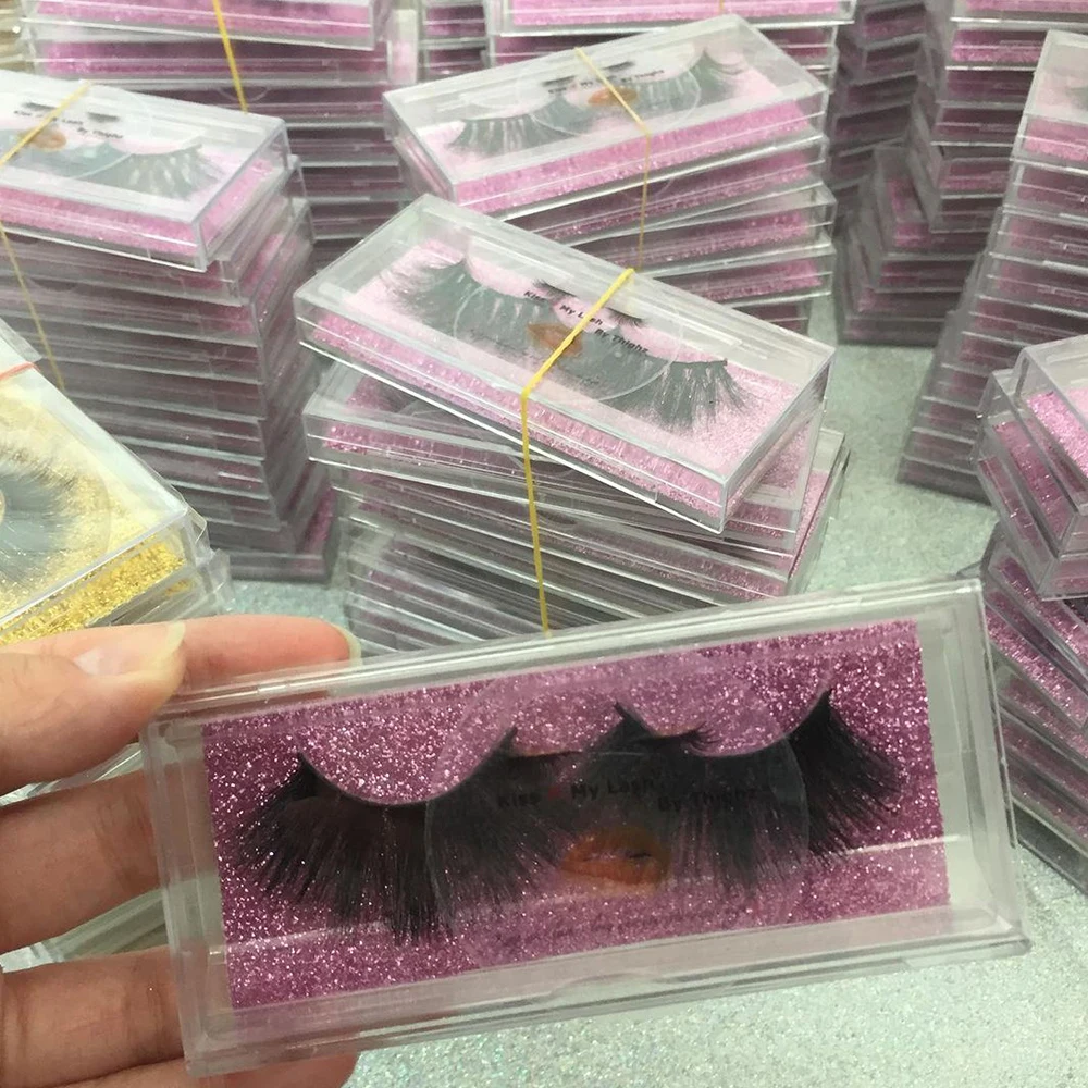 Wholesale Full Strip Super Long wispy 25 mm 3d mink eyelash extension Bulk Vendor With Customized Fancy Package Boxes