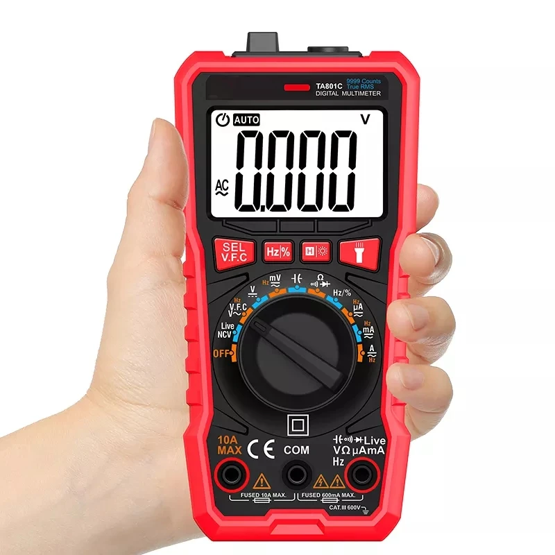 TA801C Digital Multi Tester Multimeter Manual Automatic Integration Voltage Current Resistance Capacitance Lcd Display