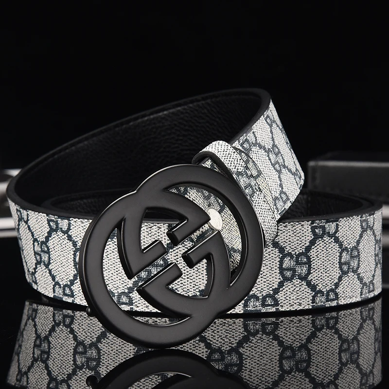 Hot sale Designer two layer cowhide  Fashion Women Belt for Men Wholesale Genuine Leather Belt