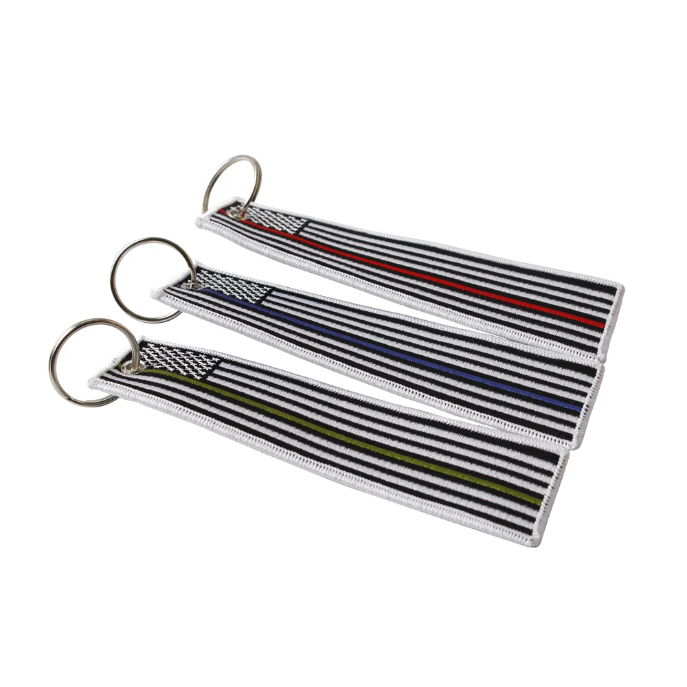 USA Flag Embroidery Keychain Custom Design Embroidery Patches