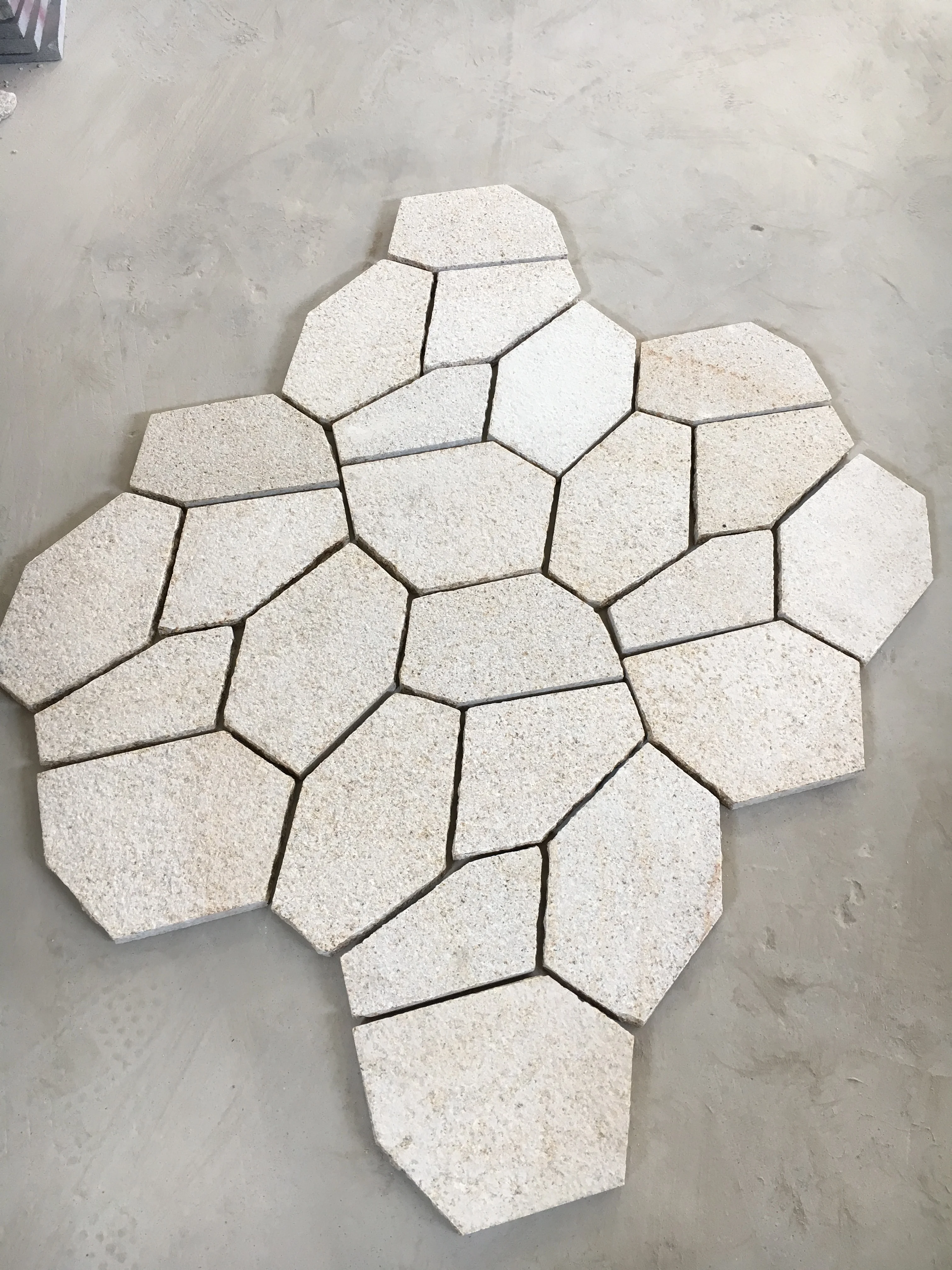 irregular shape beige granite tile G682 light yellow granite paver stone for garden