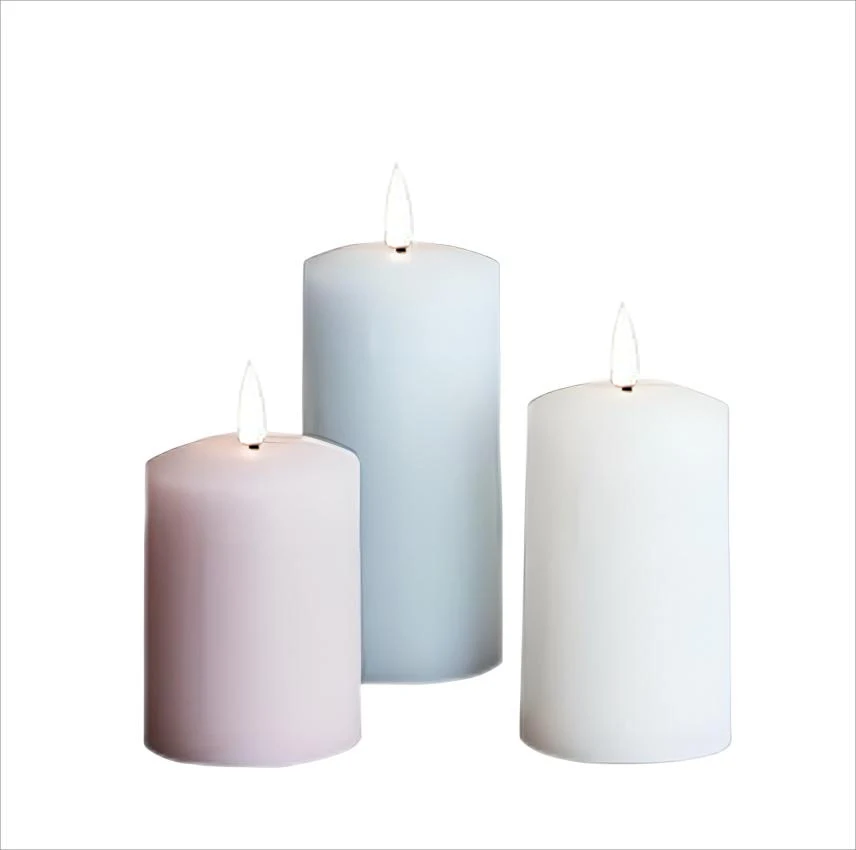 Lytes Artificial Event Decor Realistic Flameless Flickering 3D Flame Wick Real Wax Pillar LED Candle With Remote Control