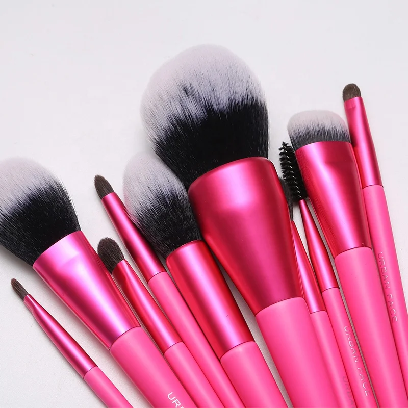 2021 Private Label Cosmetic Make Up Brush Set Professional Makeup Brush Kit Pink Makeup Brushes Set with Logo Customized 10 PCS