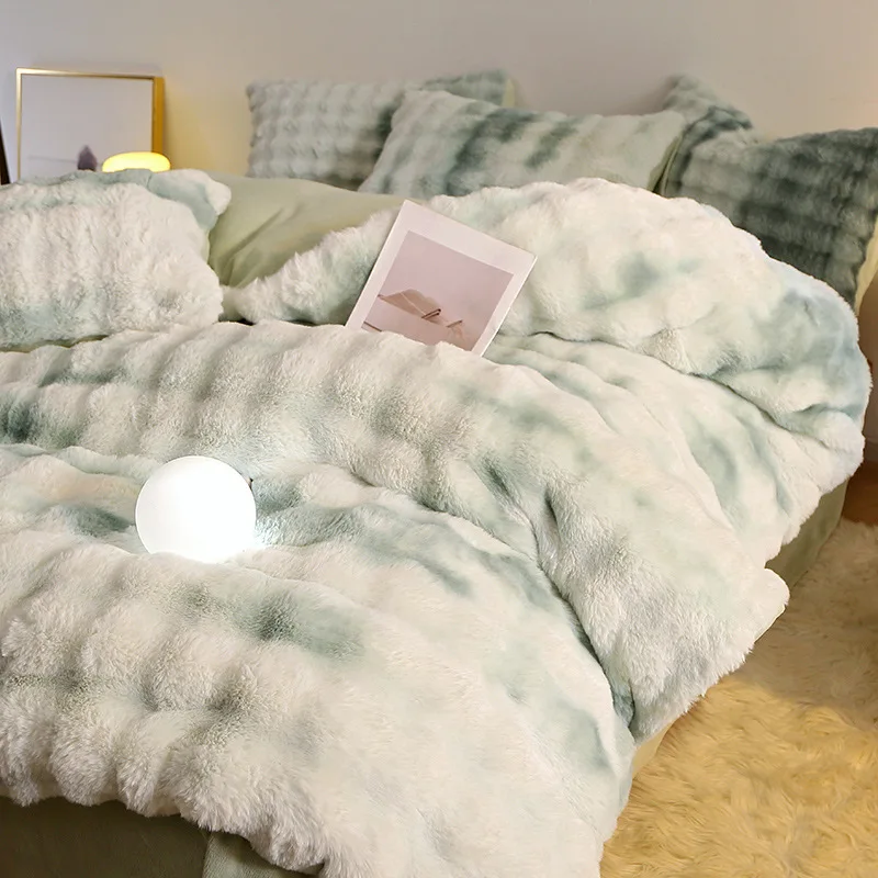 Factory Direct Korean Style Flower 3D bedding custom Printed sleep aid  Winter Thick Reversible Sherpa Comforter sets