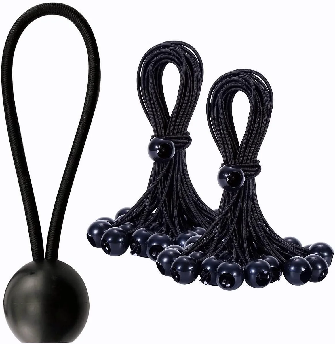 Qd double loop end with plastic ball motorcycle mix cargo net toggle ties 32 inch plastic hook 4mm bungee shock cord