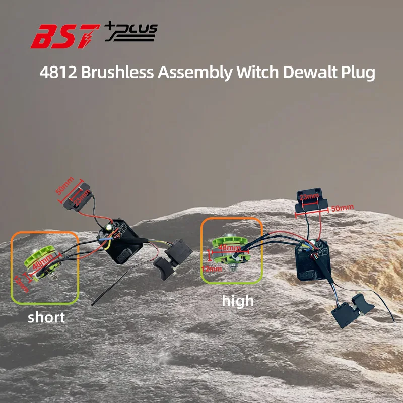 4812 Brushless Electric Wrench & Drill Sensorless Assembly Accs Motor  with switch Control Board  brushless motor