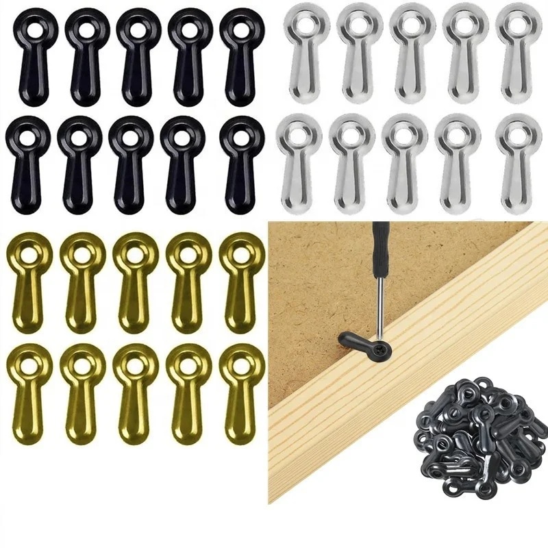100 PC Photo Frame Turn Button with Screws Picture Hardware Backing Clips Framing Parts for Hanging Posters Drawing Crafts