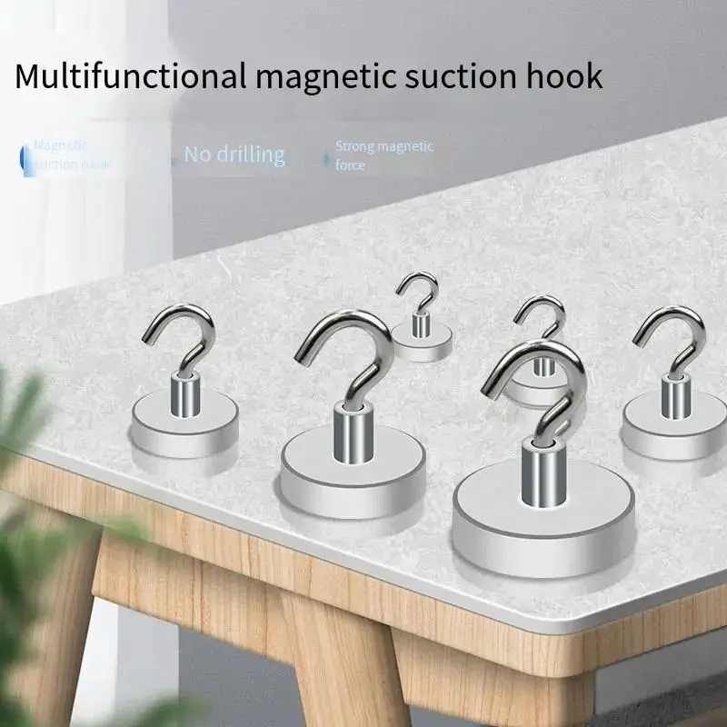 Strong Magnet Hook Convenient Household Perforation-Free Super Suction Detachable Neodymium Magnet Hook