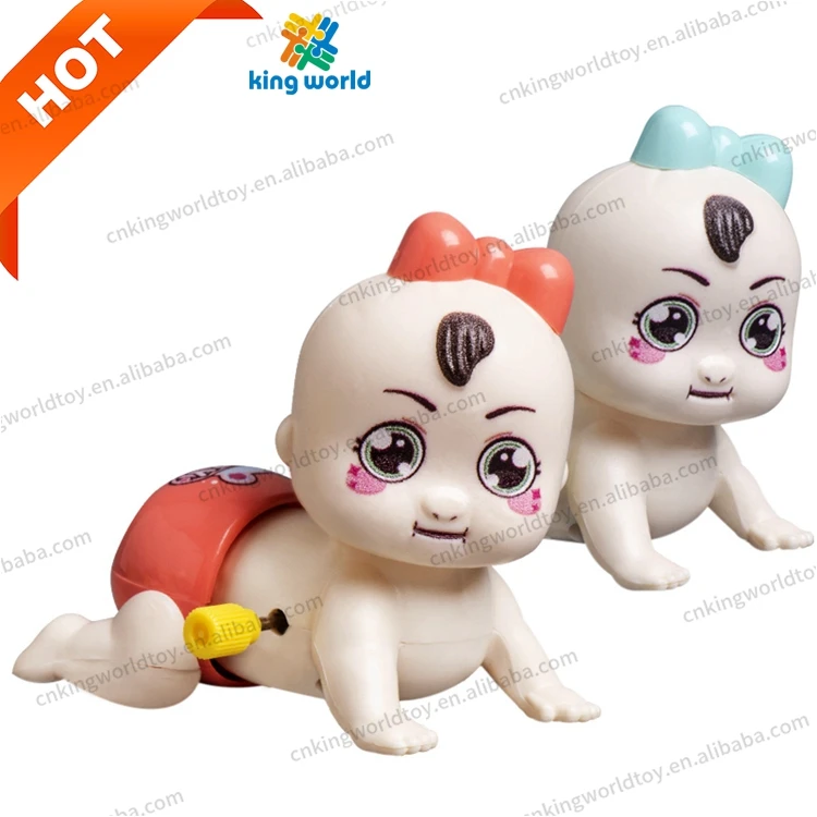 Mini educational crawl baby doll plastic classic baby climb wind up promotional toys for kids