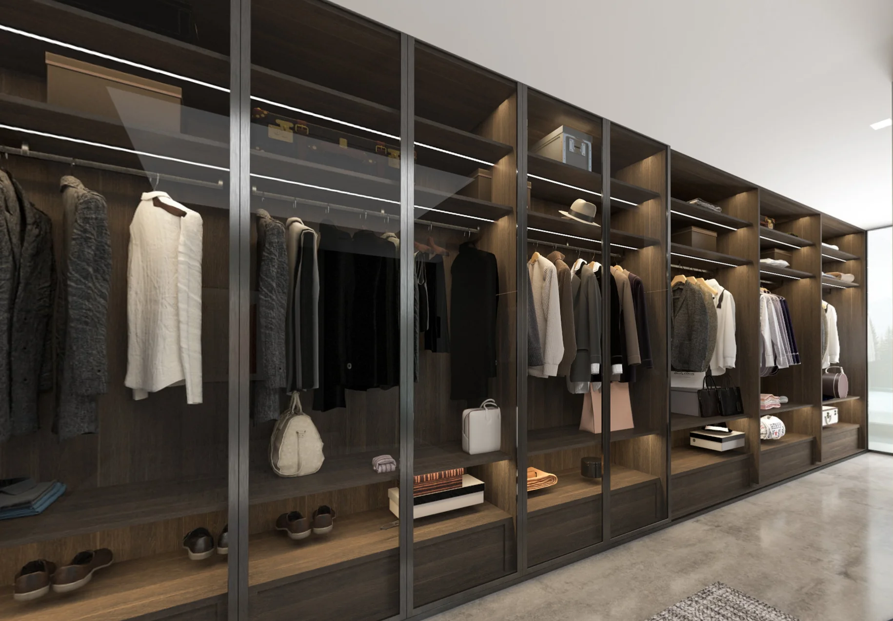 Modern home bedroom simple design of the whole house set solid wood storage wardrobe