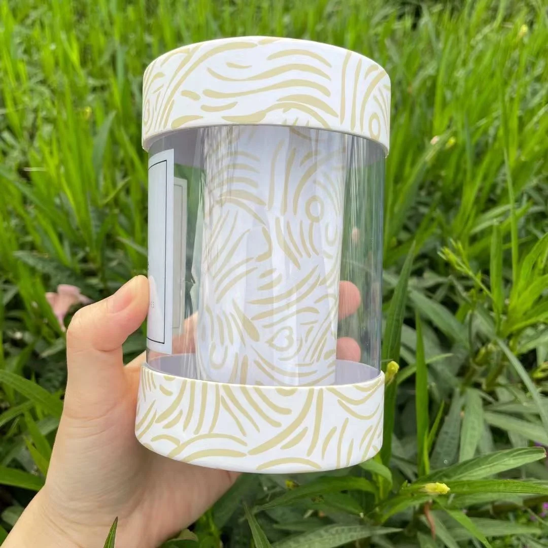 Headband hair accessories scrunchies ties round packaging tube cylinder paper box with clear pvc window