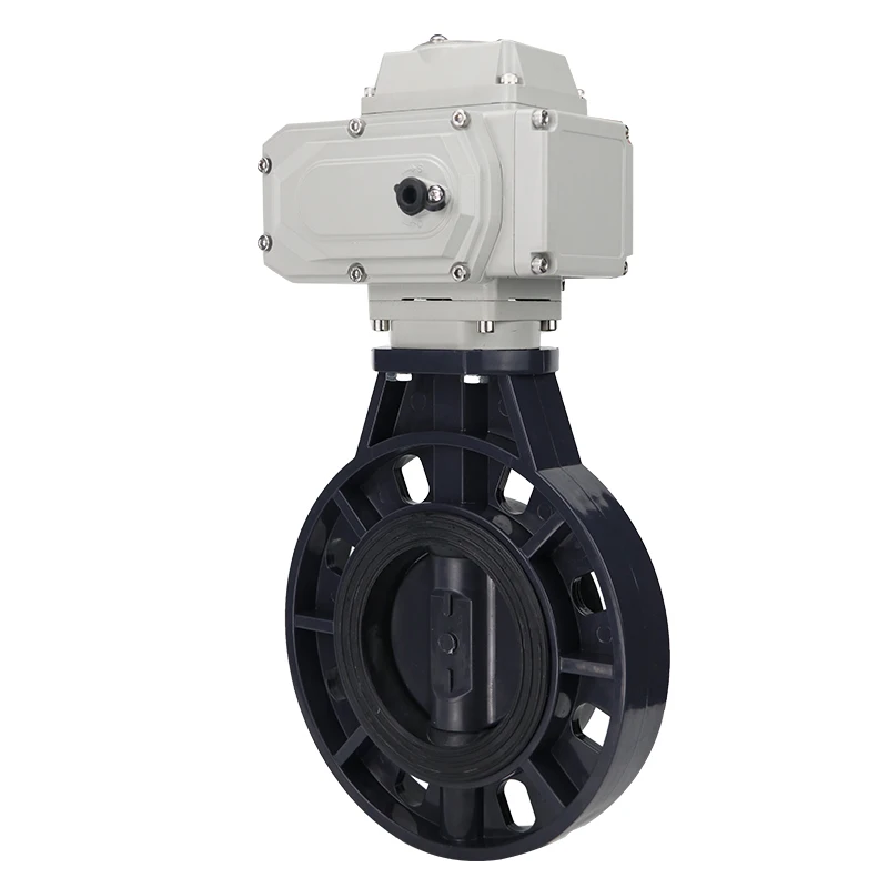 DN50-DN600 Valves plastic Electric Actuator PVC electronic Motor Motorized operated Butterfly Valve