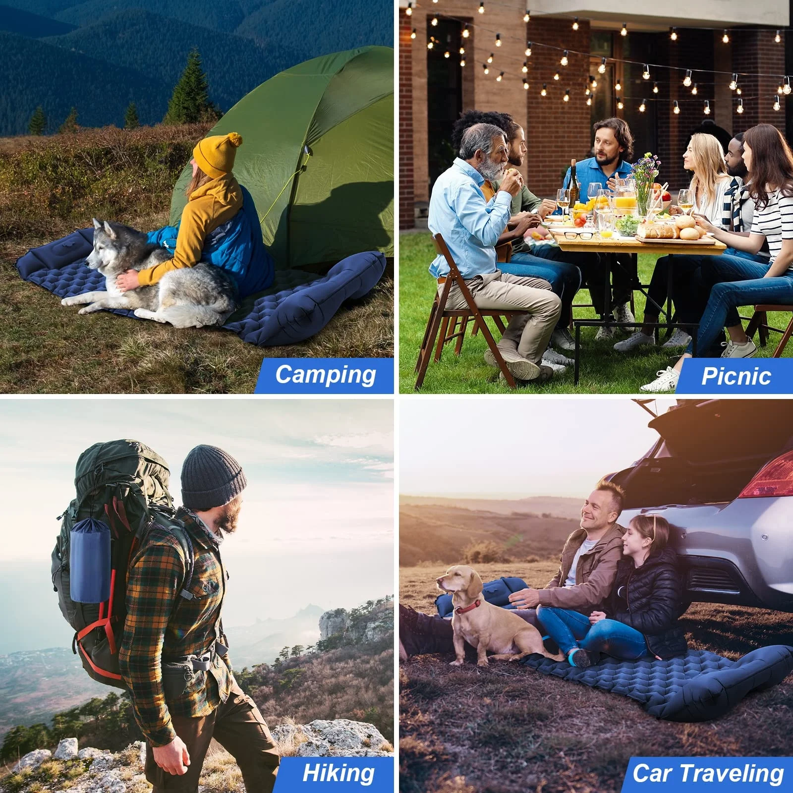 Sleeping Pad Ultralight Inflatable Sleeping Pad for Camping Built-in Pump  Hiking Compact & Lightweight Air Mattress