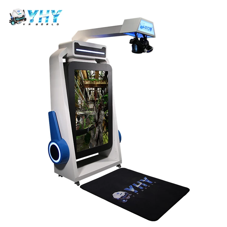 Standing 55 inches Screen Coin Operated Arcade Walking Platform Space Gun Shooting Simulator