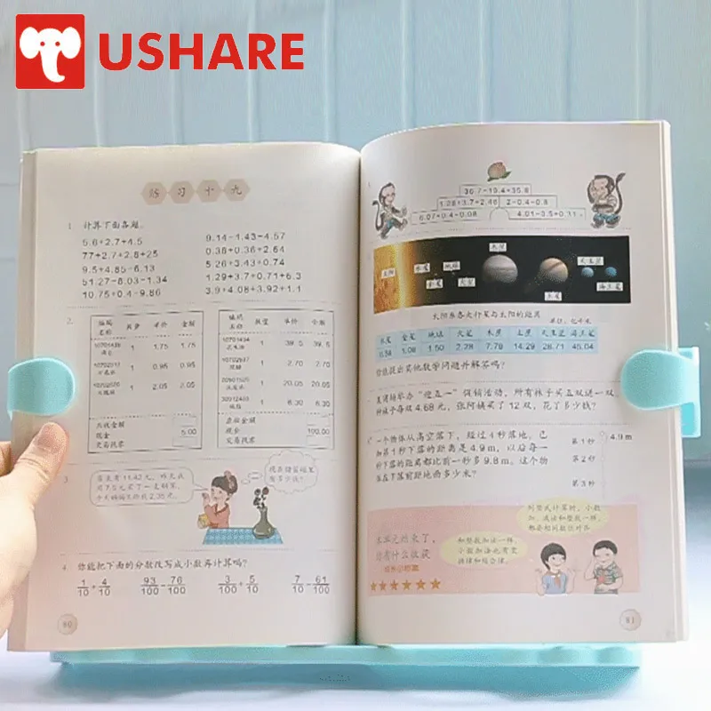 Blue book reading stand book holder in bed height adjustable folding music book stand