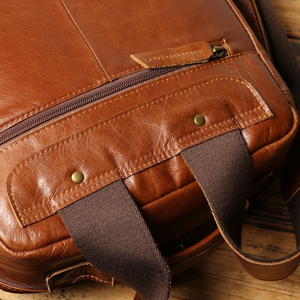 Wholesale Men Business For 16inch Macbook Laptop Cowhide Custom Luxury Genuine Real Leather Backpack