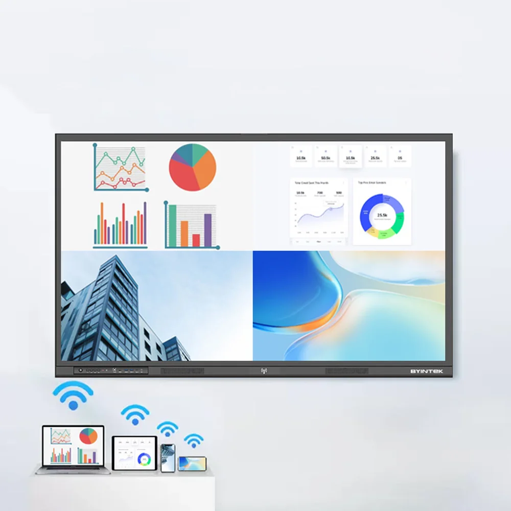 BYINTEK Education Use Android Window Double System Smart Board 65 Inch All In One Touch Interactive Smart Boards For Sale