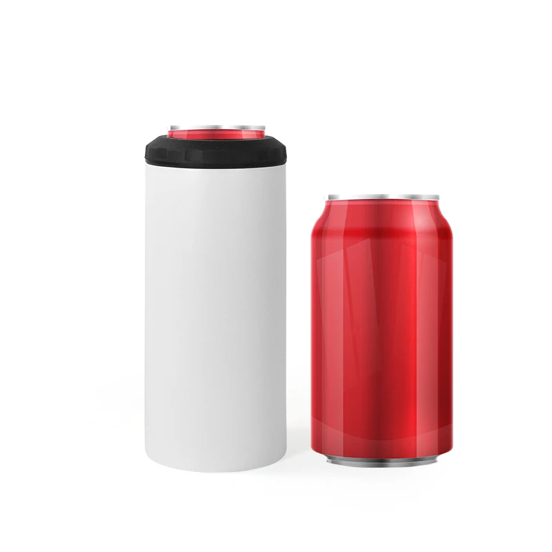 4 in 1 Double Wall Vacuum Insulated Powder Coated Stainless Steel Beer Can Cooler Speaker 16 oz Can Cooler With Wireless Speaker