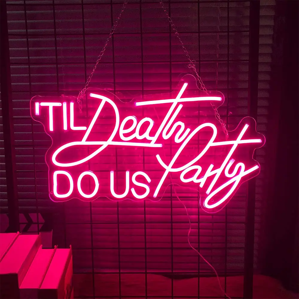 Sign Decor Led Light Wall Flex Vibe Lights Letters For Girls Home Bedroom Custom 12V Lamp Words Til Death Do Us Party Neon Signs