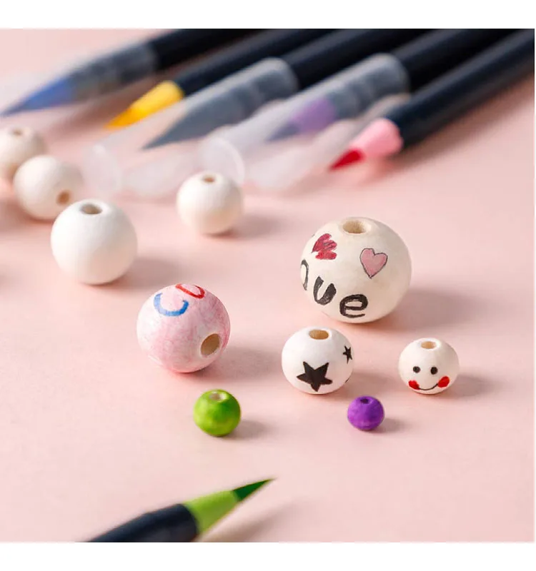 6mm 8mm 10mm 12mm 14mm 16mm 20mm Unfinished Natural Solid Round Wood Spacer Bead Wooden Loose Bead Ball for DIY Crafts