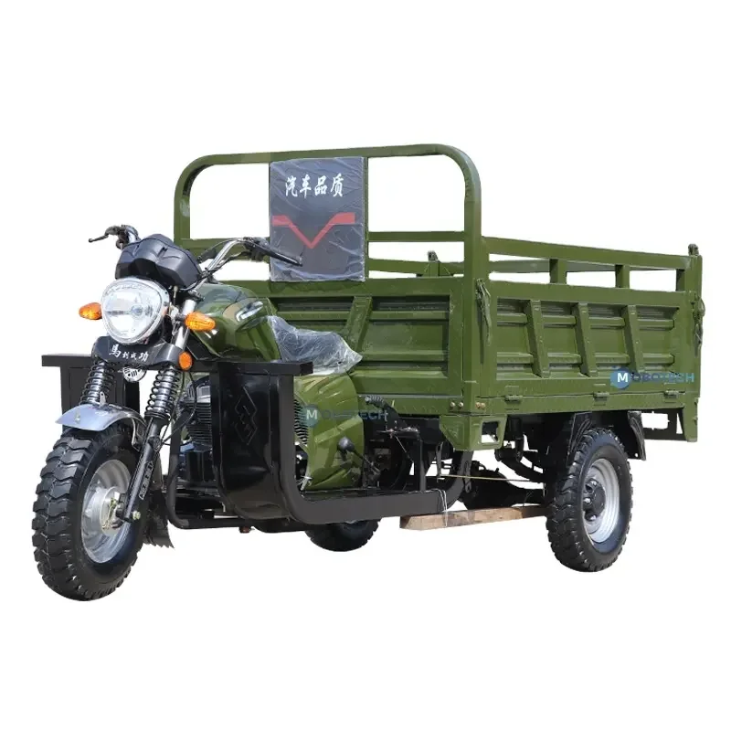 Three-wheeled motorcycle with gasoline engine, agricultural dump water-cooled tricycle