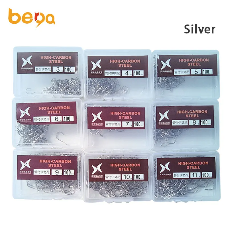 100PCS High Carbon Steel Fishhooks barbed Hook Soft Lure Fishing Bait Fish hooks High Barbed Fishing Hooks Ansuelos De Pesca