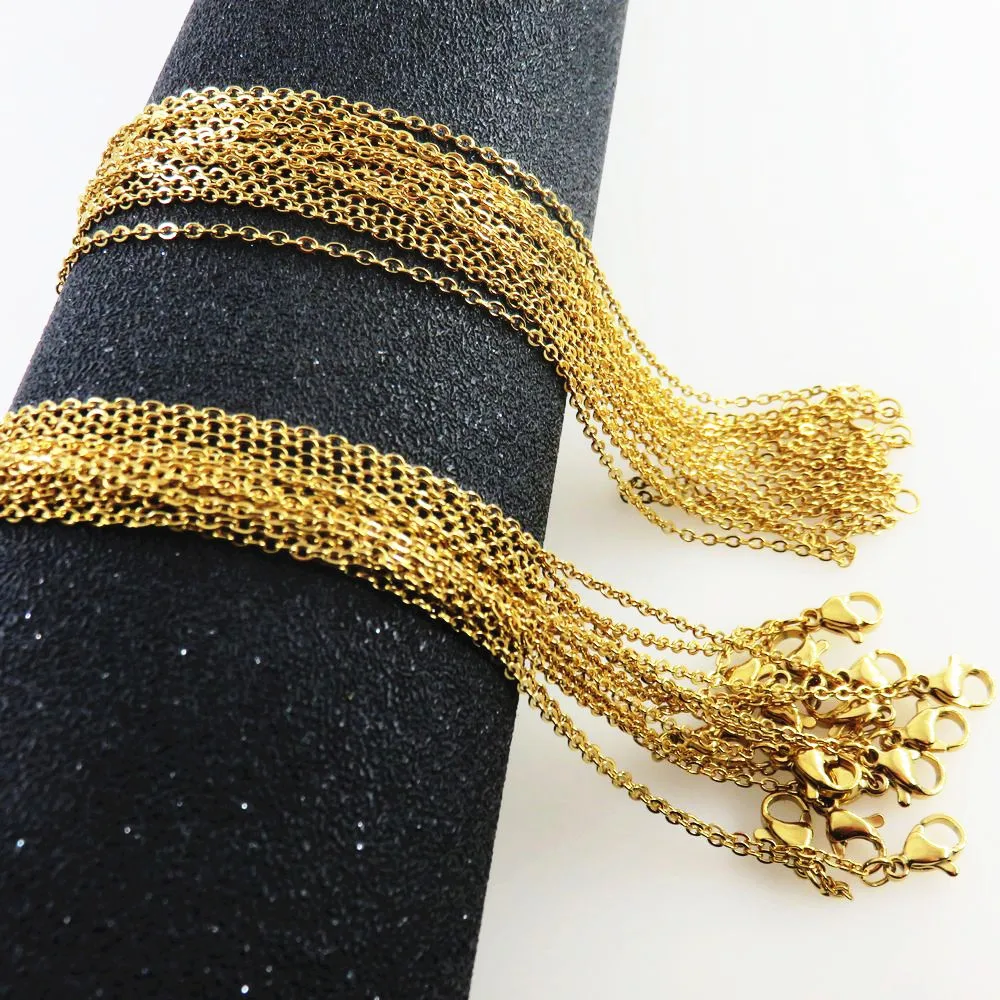 Wholesale Custom 1.5mm 2mm Stainless Steel 18k Gold Plated Vermeil Thin Rope Chain Necklace Twisted Rope Gold Chain